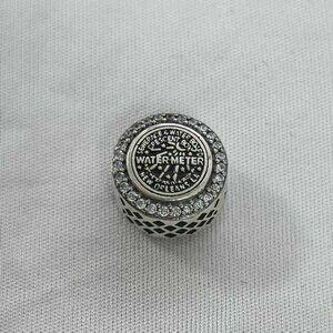 Pandora WATER METER Exclusive Charm Pendant, S925 Silver Jewelry